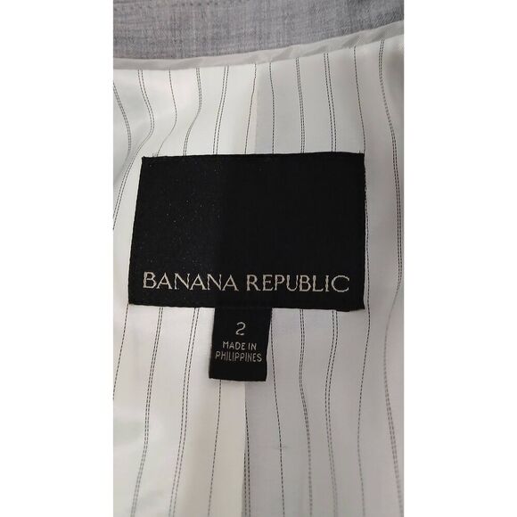 Banana republic womens size 2 fine wool All Seaon blazer jacket gray - Picture 5 of 7